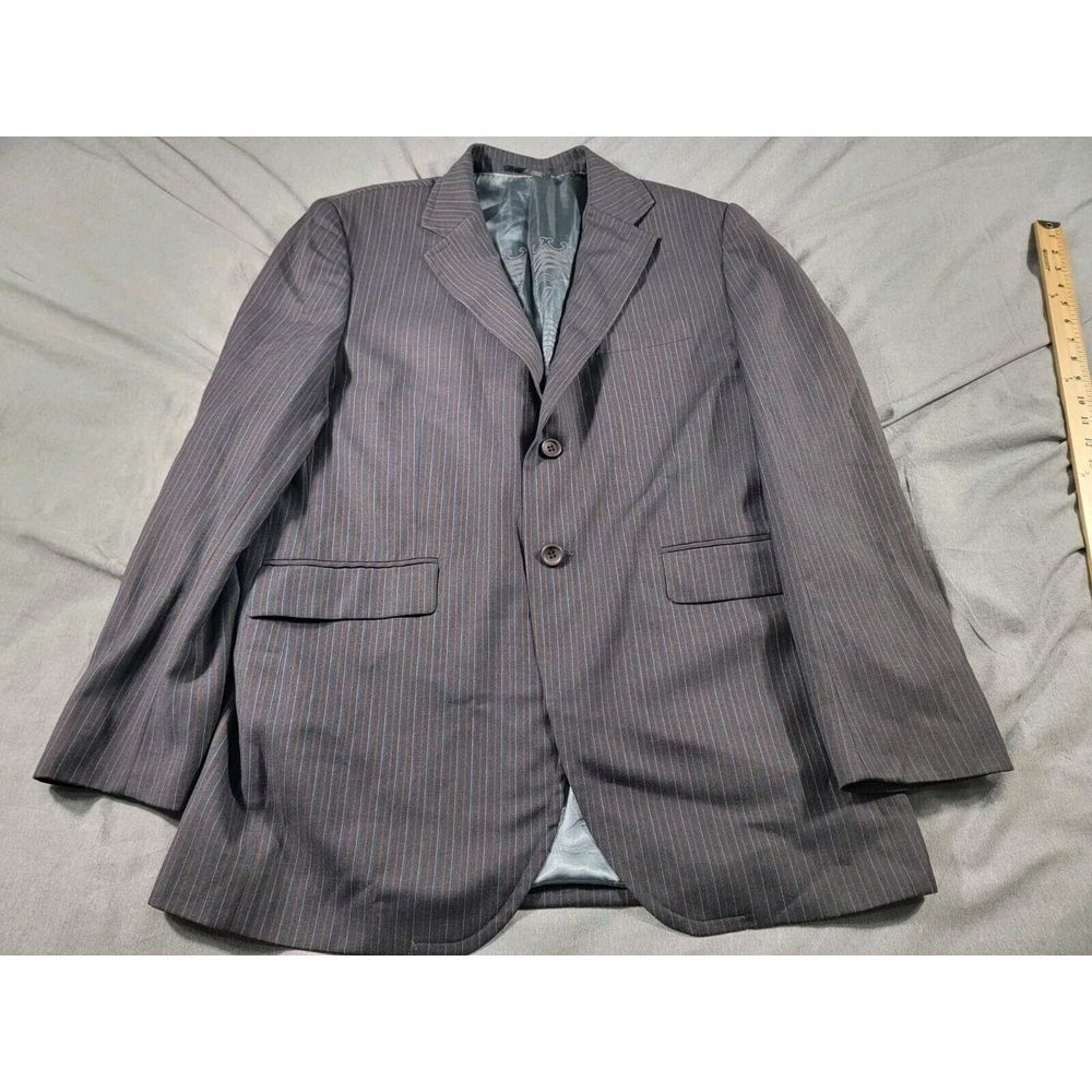 7 Diamonds Sport Coat Mens Large Striped 2 Button Blazer Jacket Smart Casual
